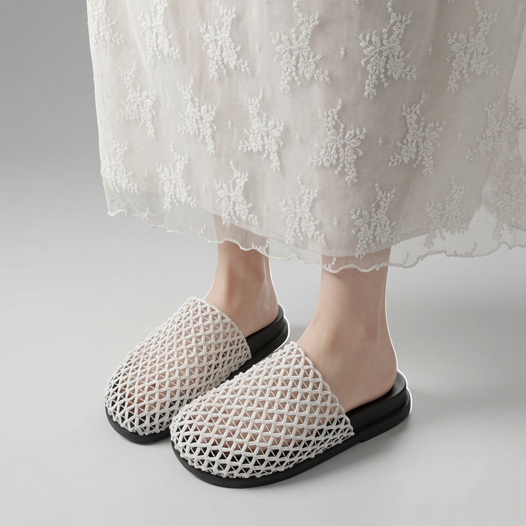 SUNKISSEDSTEP Women’s Woven Mesh Closed-Toe Platform Slides (US 5.5–9.5)