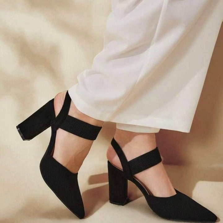 SUNKISSEDSTEP Women’s Sophia Pointed-Toe Block Heel Slingback Pumps (US 6–9.5)