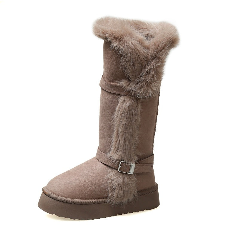 SUNKISSEDSTEP Women’s CozyBuckle Fur-Lined Winter Boots