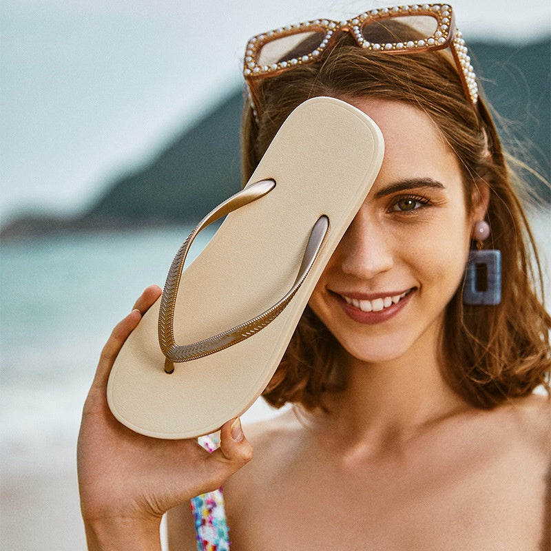 SUNKISSEDSTEP Women’s Coastal Glow Flip-Flop Sandals (US 5.5–8)