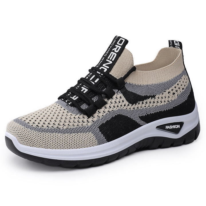 SUNKISSEDSTEP Women’s Breathable Knit Lace-Up Walking Shoes