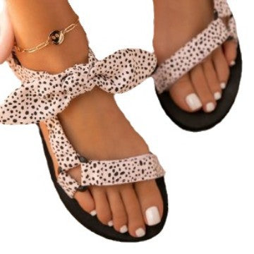 SUNKISSEDSTEP Women’s Bella Bow Hook-and-Loop Sandals (US 6–9.5)