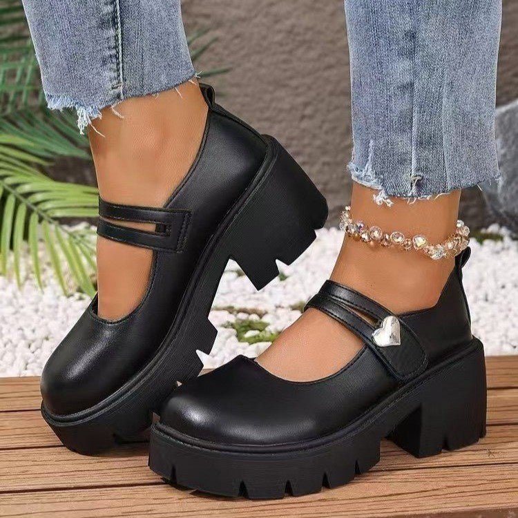 SUNKISSEDSTEP Women’s Double-Strap Platform Mary Jane Heels