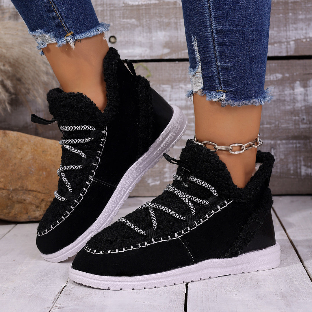 SUNKISSEDSTEP Women’s CozyLace Plush-Lined Winter Shoes