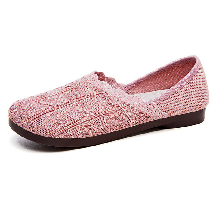 Breathable Knit Slip-On Flats