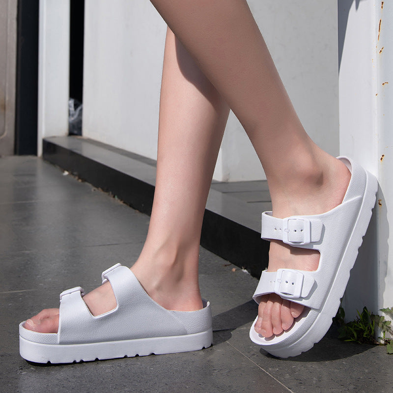 SUNKISSEDSTEP Women’s Double-Buckle Comfort Platform Sandals (US 6–8.5)