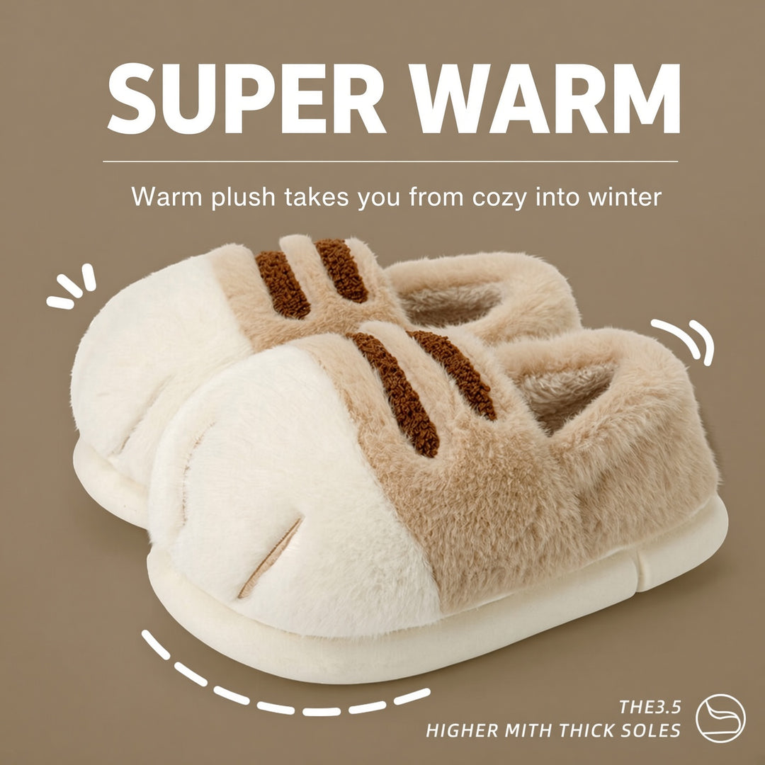 SUNKISSEDSTEP Women’s Cozy Cat Paw Plush Slippers