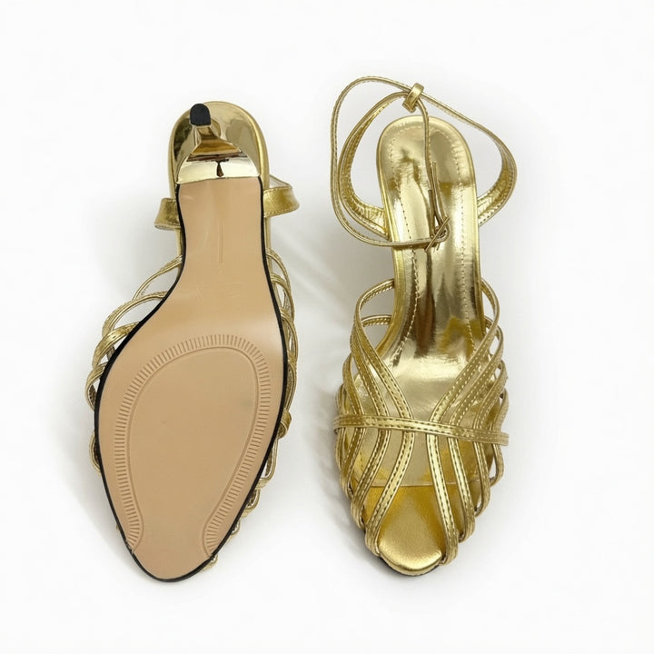 Golden Strappy Heels