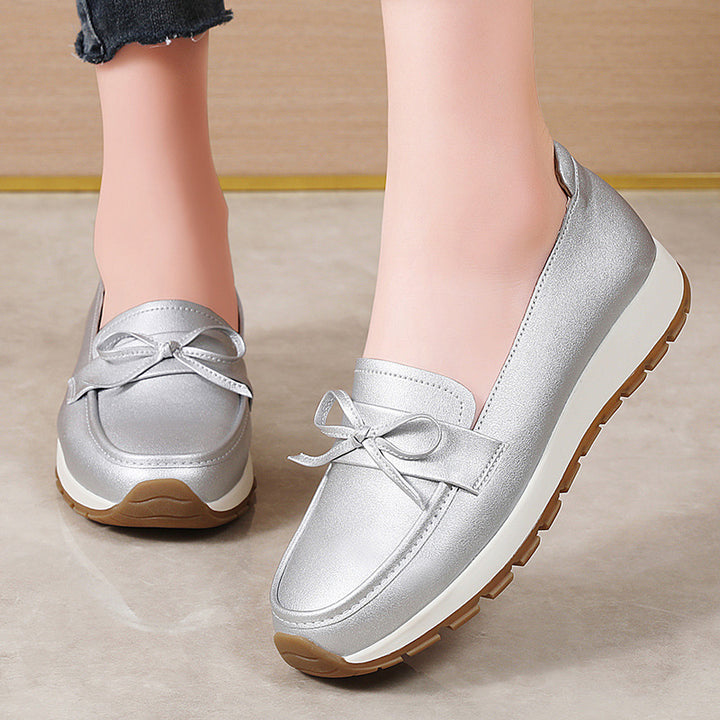 SUNKISSEDSTEP Women’s Bow Detail Slip-On Loafers