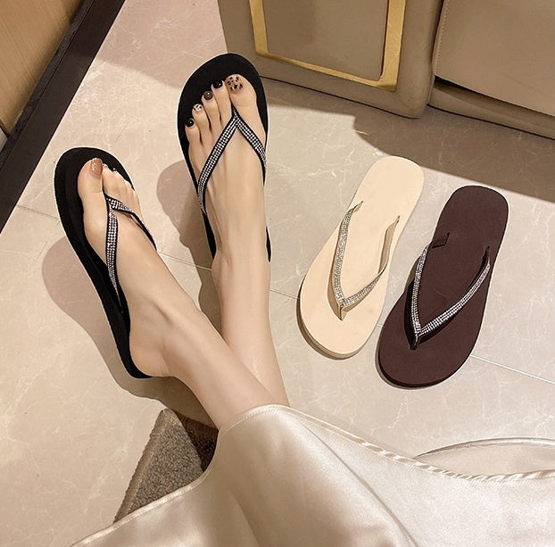 Crystal Rhinestone Flip-Flop Sandals