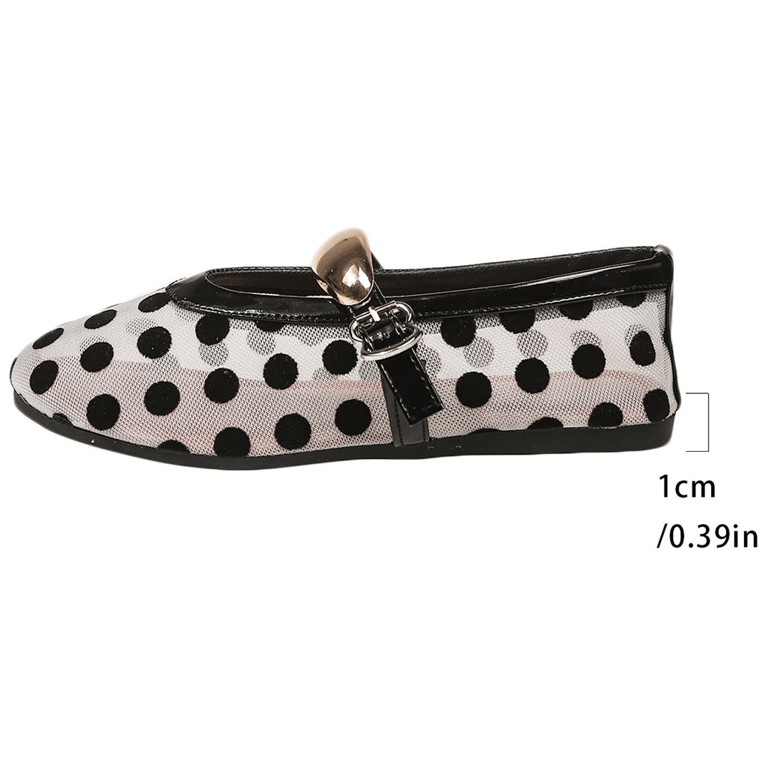 Polka Dot Mesh Mary Jane Flats