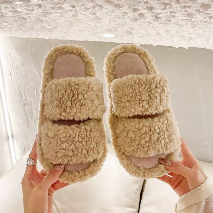SUNKISSEDSTEP Women’s Eva Plush Platform Slides