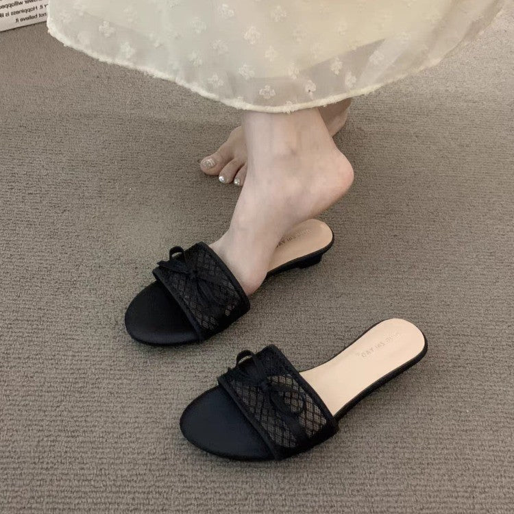 SUNKISSEDSTEP Women’s Bella Bow Mesh Slide Sandals (US 5.5–8)