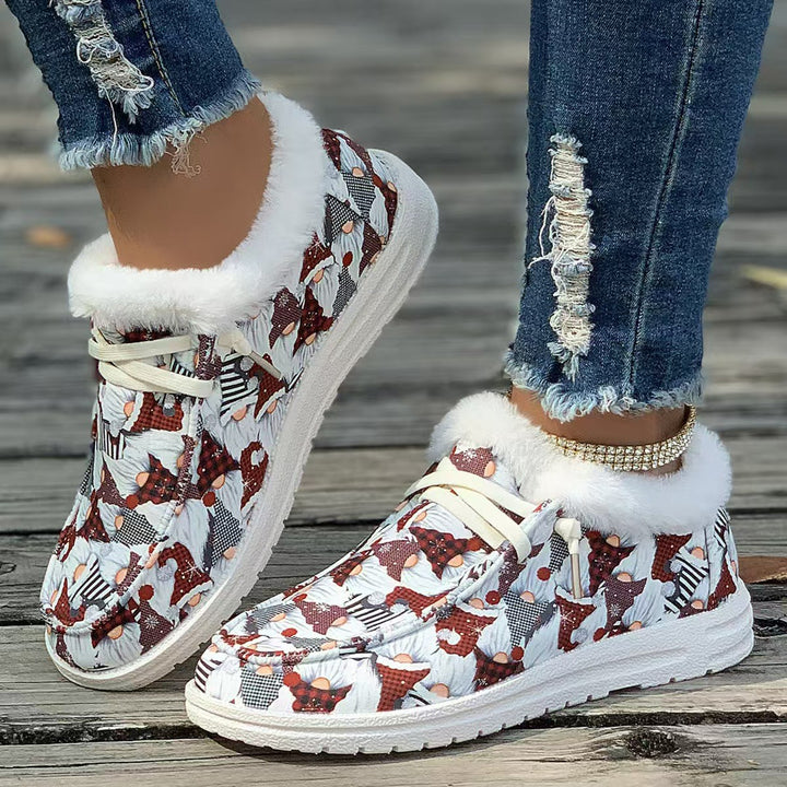SUNKISSEDSTEP Women’s CozyPrint Plush-Lined Winter Shoes
