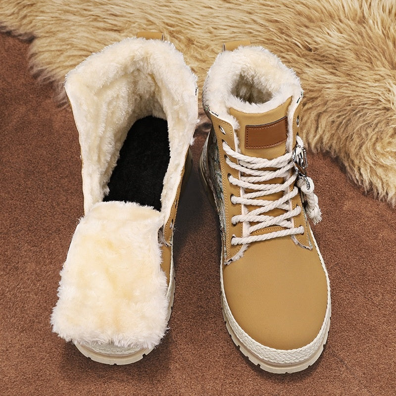 SUNKISSEDSTEP Men’s High-Top Lace-Up Winter Work Boots