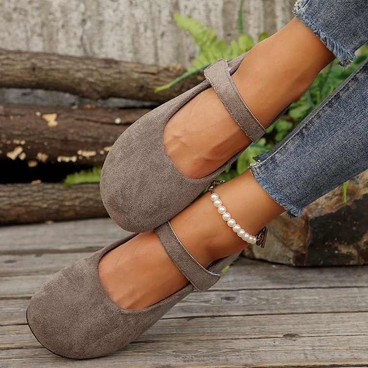 SUNKISSEDSTEP Women’s Suede Mary Jane Flat Shoes
