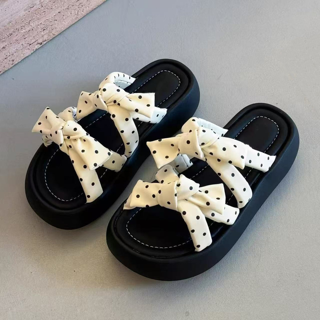 SUNKISSEDSTEP Women’s Bow Platform EVA Slide Sandals