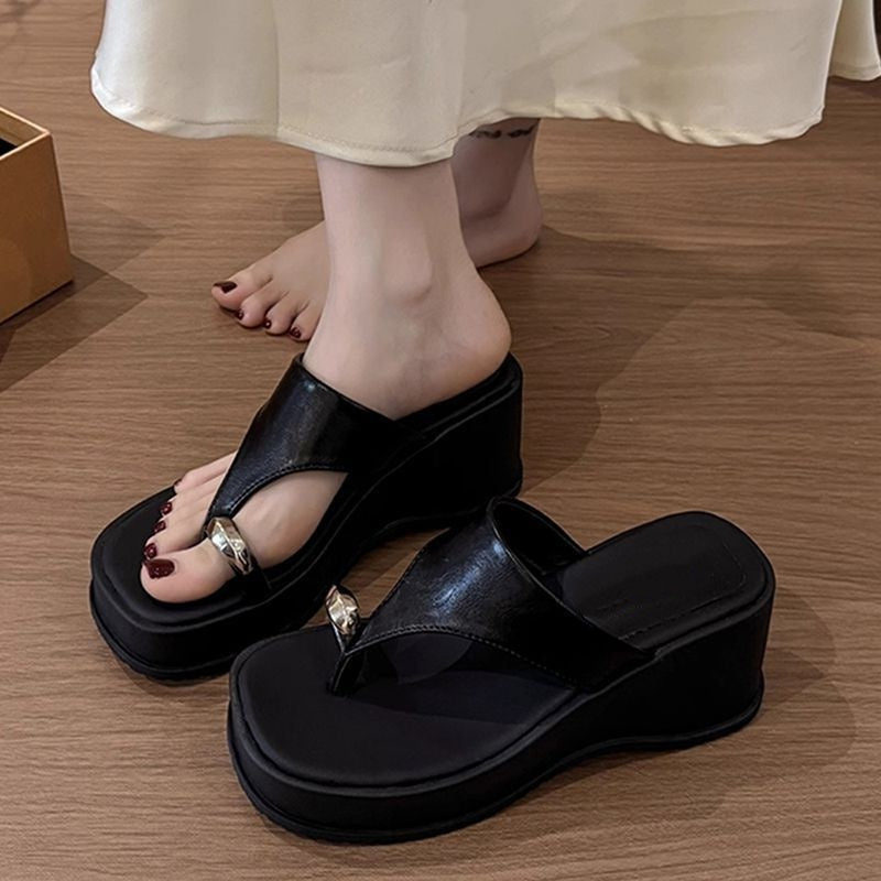 Platform Flip Flop Wedge Sandals