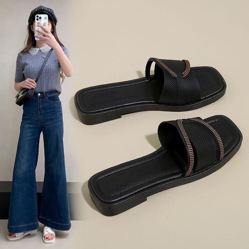 SUNKISSEDSTEP Women’s Rhinestone Platform Slides (US 6–8.5)