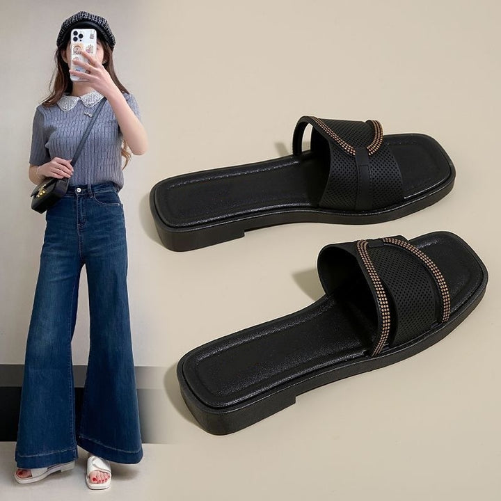 SUNKISSEDSTEP Women’s Rhinestone Platform Slides (US 6–8.5)