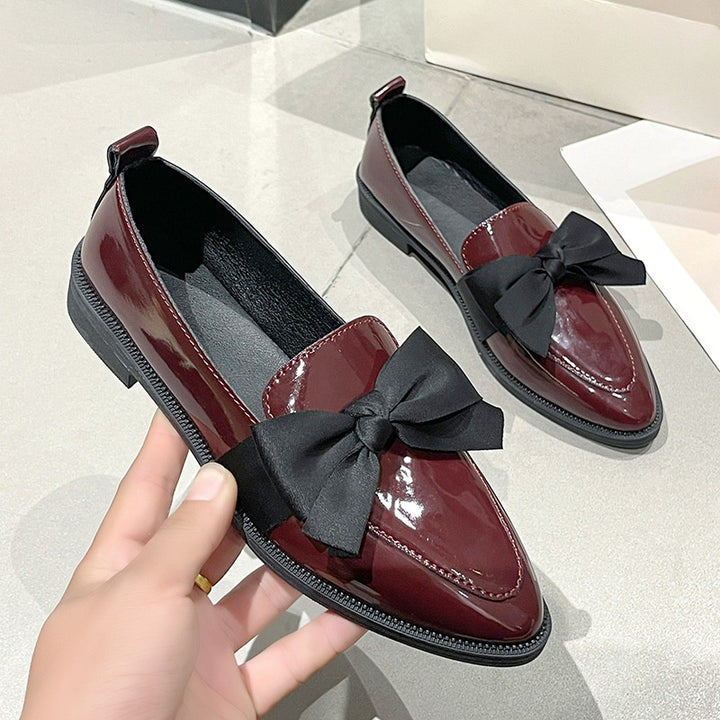 Bow Pointed Toe Loafers