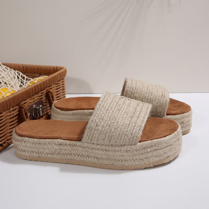 Braided Platform Slide Sandals