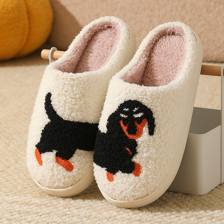 SUNKISSEDSTEP Unisex Cozy Pup Plush Winter Slippers
