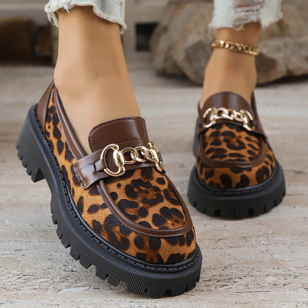 SUNKISSEDSTEP Women’s WildChain Platform Loafers