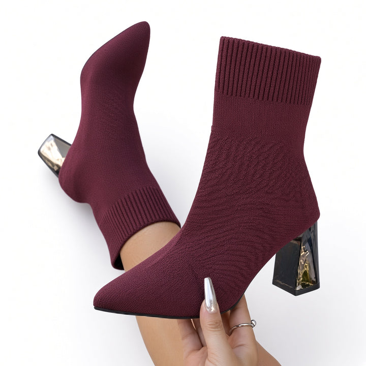 SUNKISSEDSTEP Women’s FlexKnit Pointed Heel Sock Boots