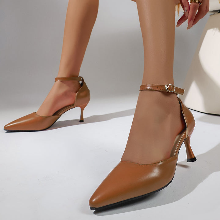 Pointed Toe Ankle Strap Heels