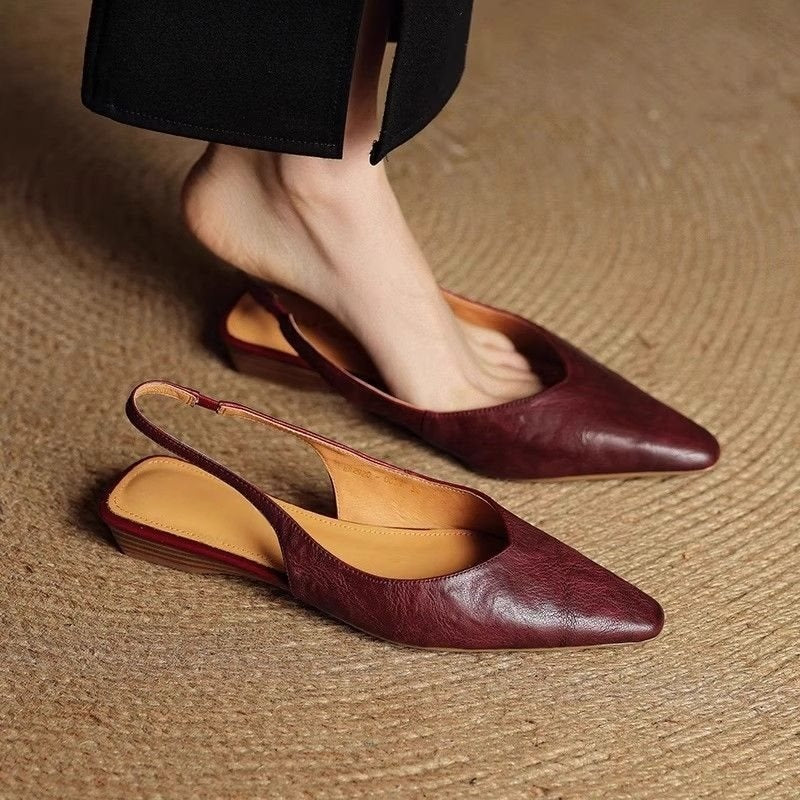 SUNKISSEDSTEP Women’s Paris Pointed-Toe Slingback Flats (US 5.5–8)