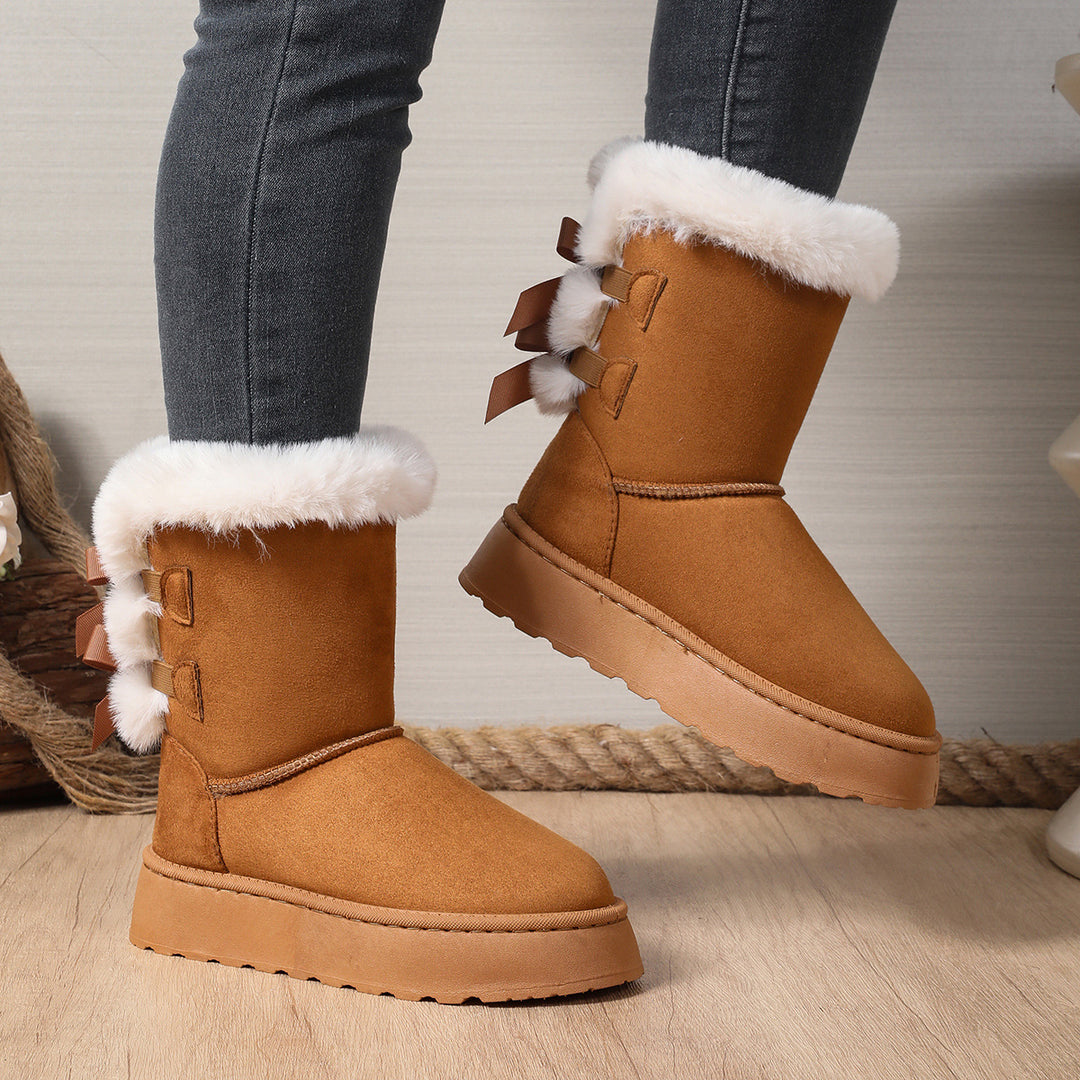SUNKISSEDSTEP Women’s FrostBow Platform Snow Boots