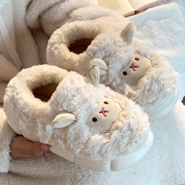 SUNKISSEDSTEP Women’s Cozy Sheep Plush Slippers