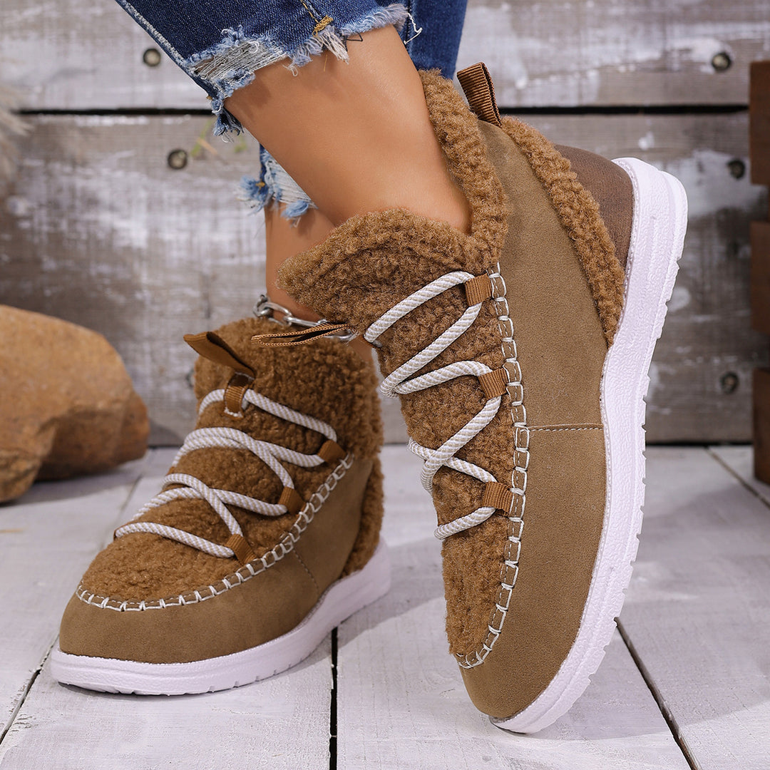 SUNKISSEDSTEP Women’s CozyLace Plush-Lined Winter Shoes