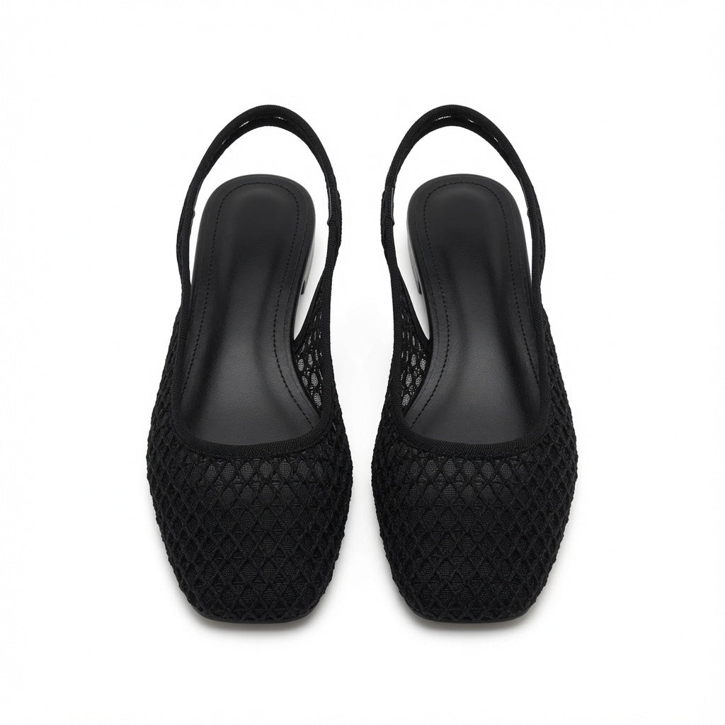 Breathable Mesh Slingback Flats