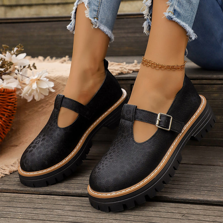 SUNKISSEDSTEP Women’s Buckle Strap Platform Mary Jane Shoes
