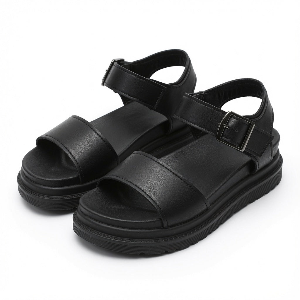 Wide Strap Platform Sandals