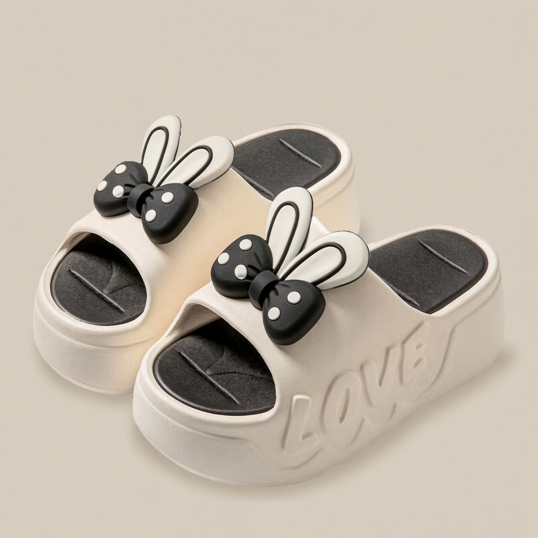 SUNKISSEDSTEP Women’s Bow Platform Comfort Slides