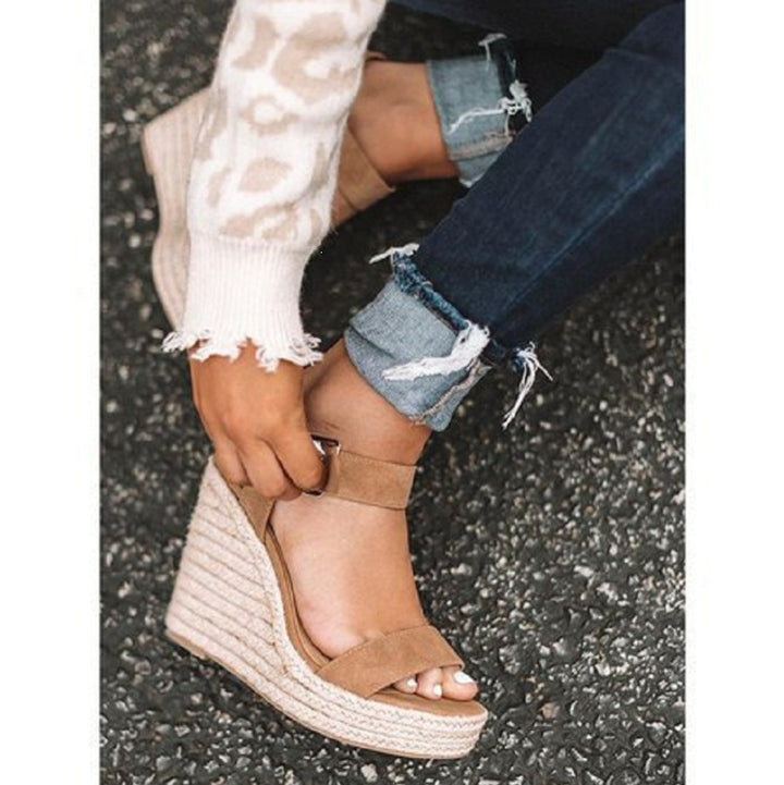 Peep Toe Espadrille Wedge Sandals