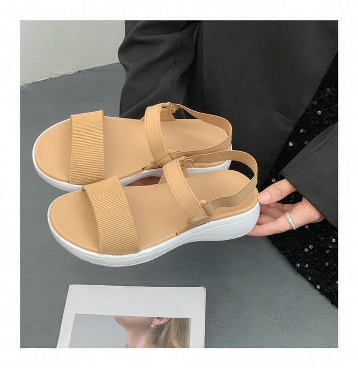 Cross Strap Platform Sandals