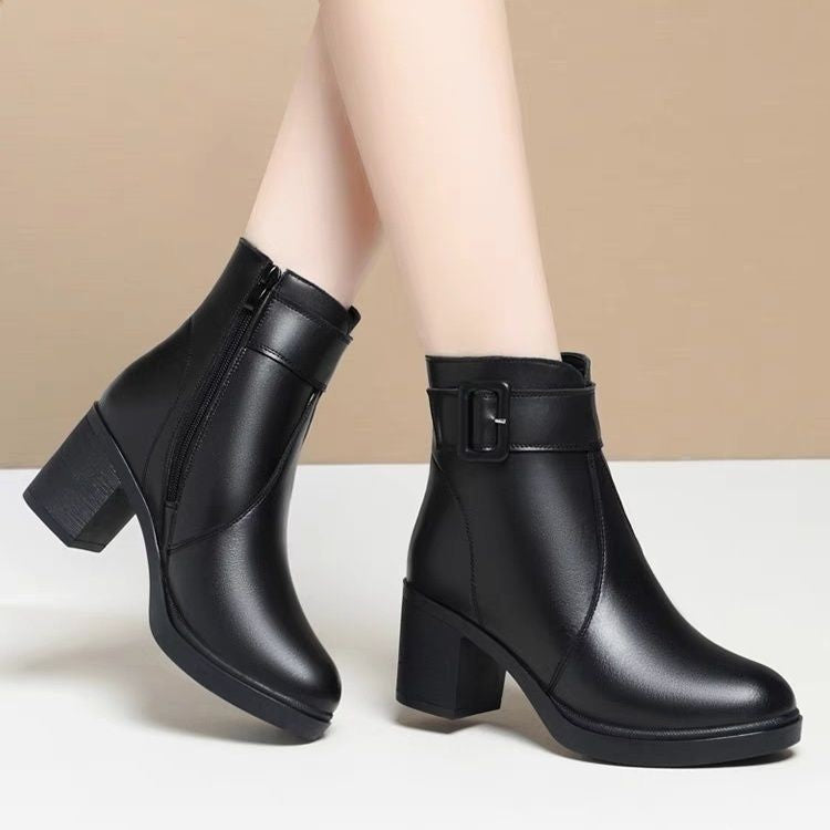 SUNKISSEDSTEP Women’s Fleece-Lined Buckle Ankle Boots