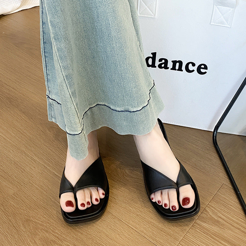 Roman Thong Flat Slide Sandals