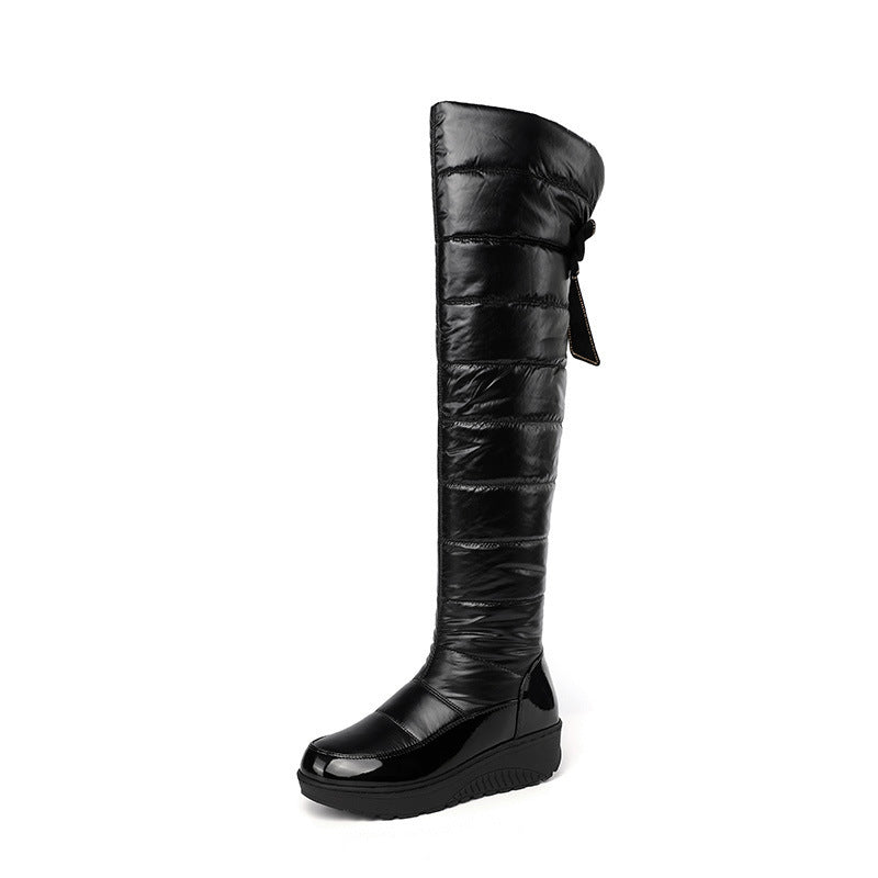 SUNKISSEDSTEP Women’s Quilted Over-the-Knee Winter Boots