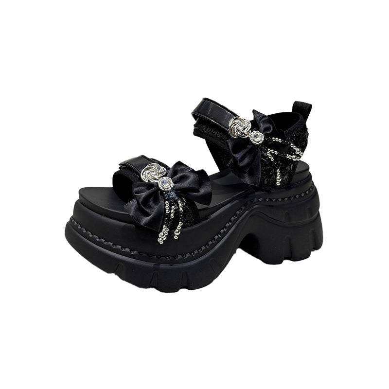Crystal Floral Platform Sandals