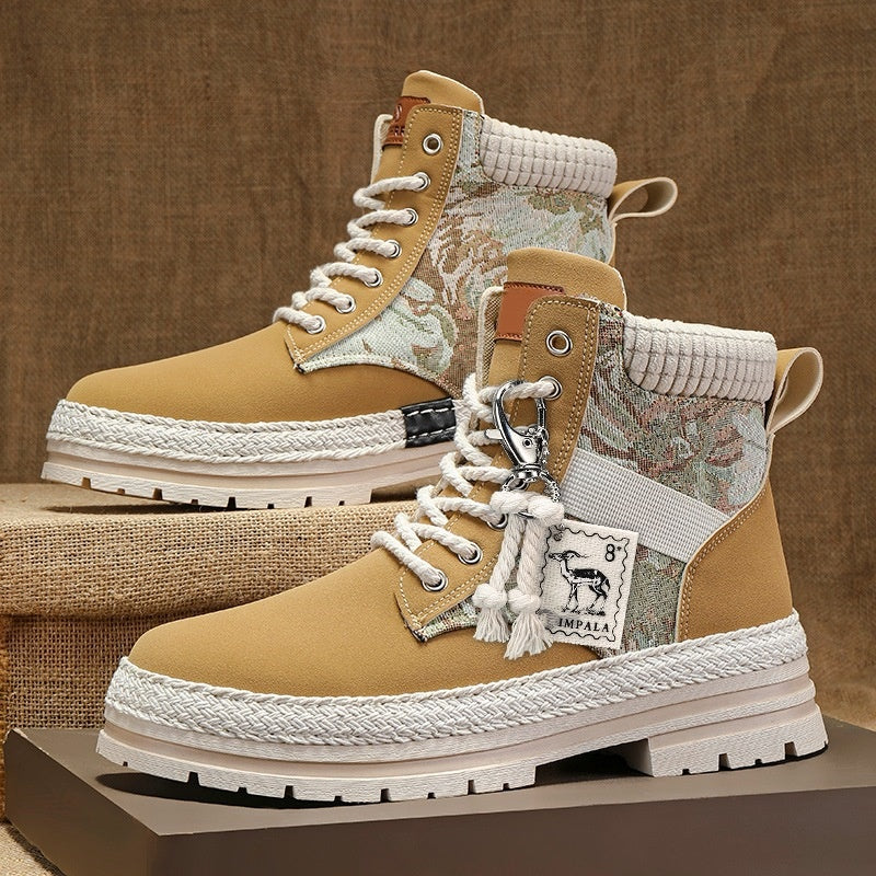 SUNKISSEDSTEP Men’s High-Top Lace-Up Winter Work Boots
