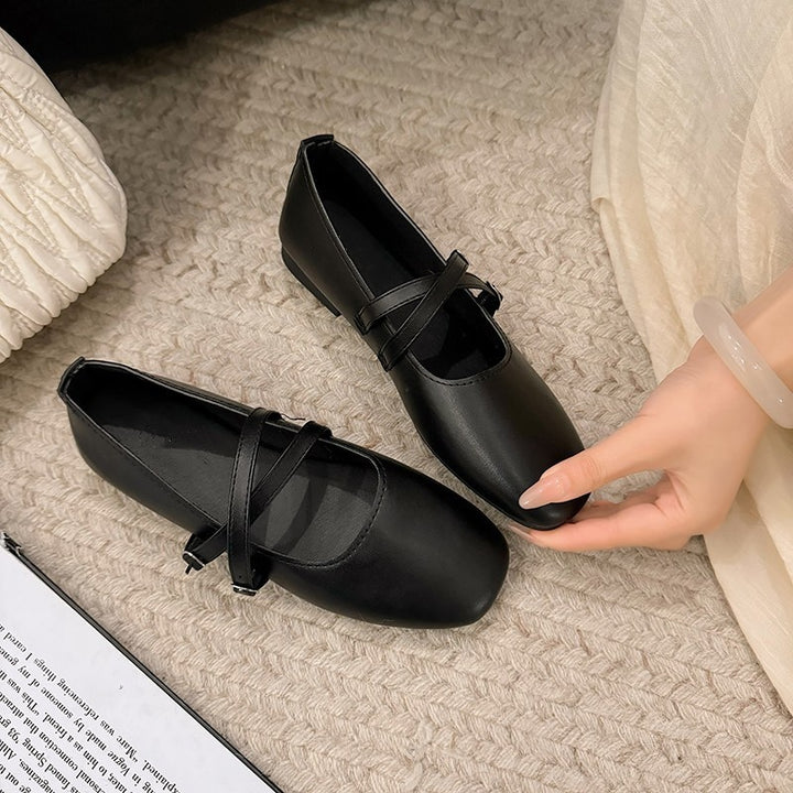 Square Toe Mary Jane Flats