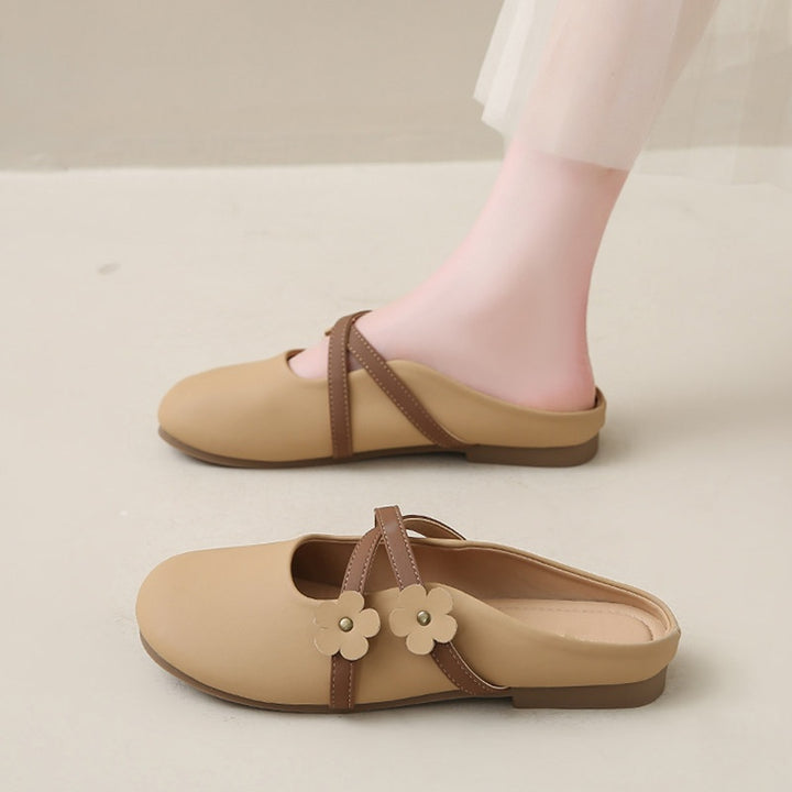 SUNKISSEDSTEP Women’s Daisy Strap Closed-Toe Mules