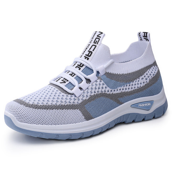 SUNKISSEDSTEP Women’s Breathable Knit Lace-Up Walking Shoes