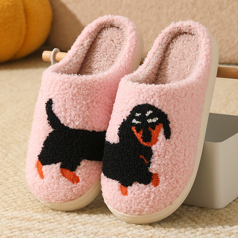 SUNKISSEDSTEP Unisex Cozy Pup Plush Winter Slippers