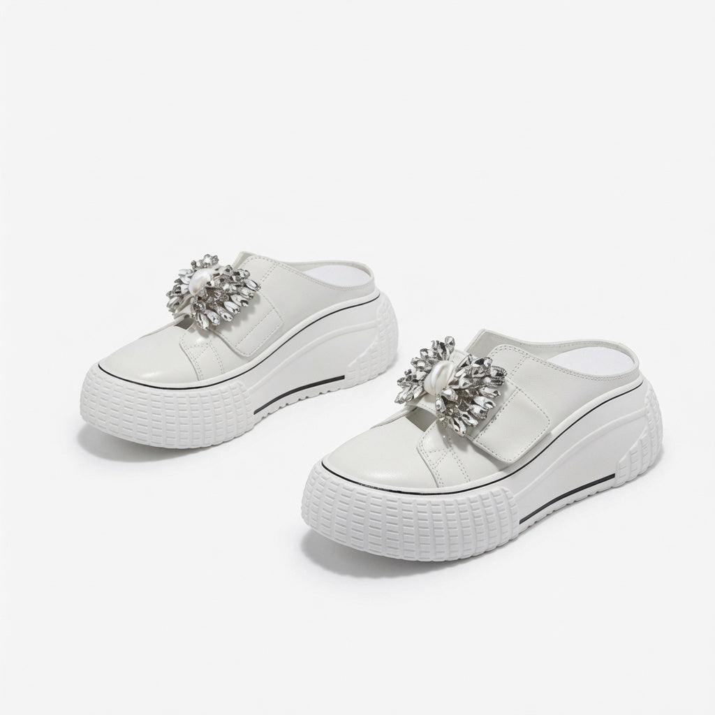 Crystal Platform Mule Clogs